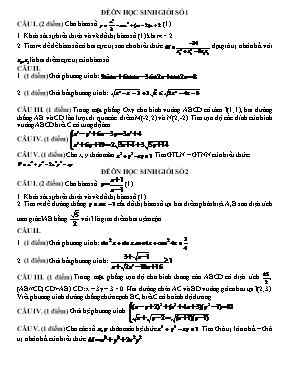 Đề ôn học sinh giỏi môn học Toán